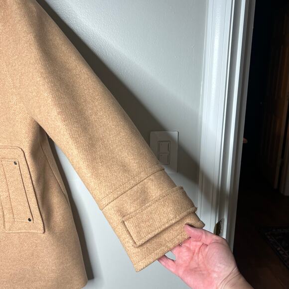 Nine West Camel City Coat Tan Peacoat Women's XL Minimalist Preppy Academia - Picture 7 of 12